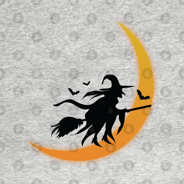 Halloween Witch on Flying Broomstick I Holidays by Art by Ergate